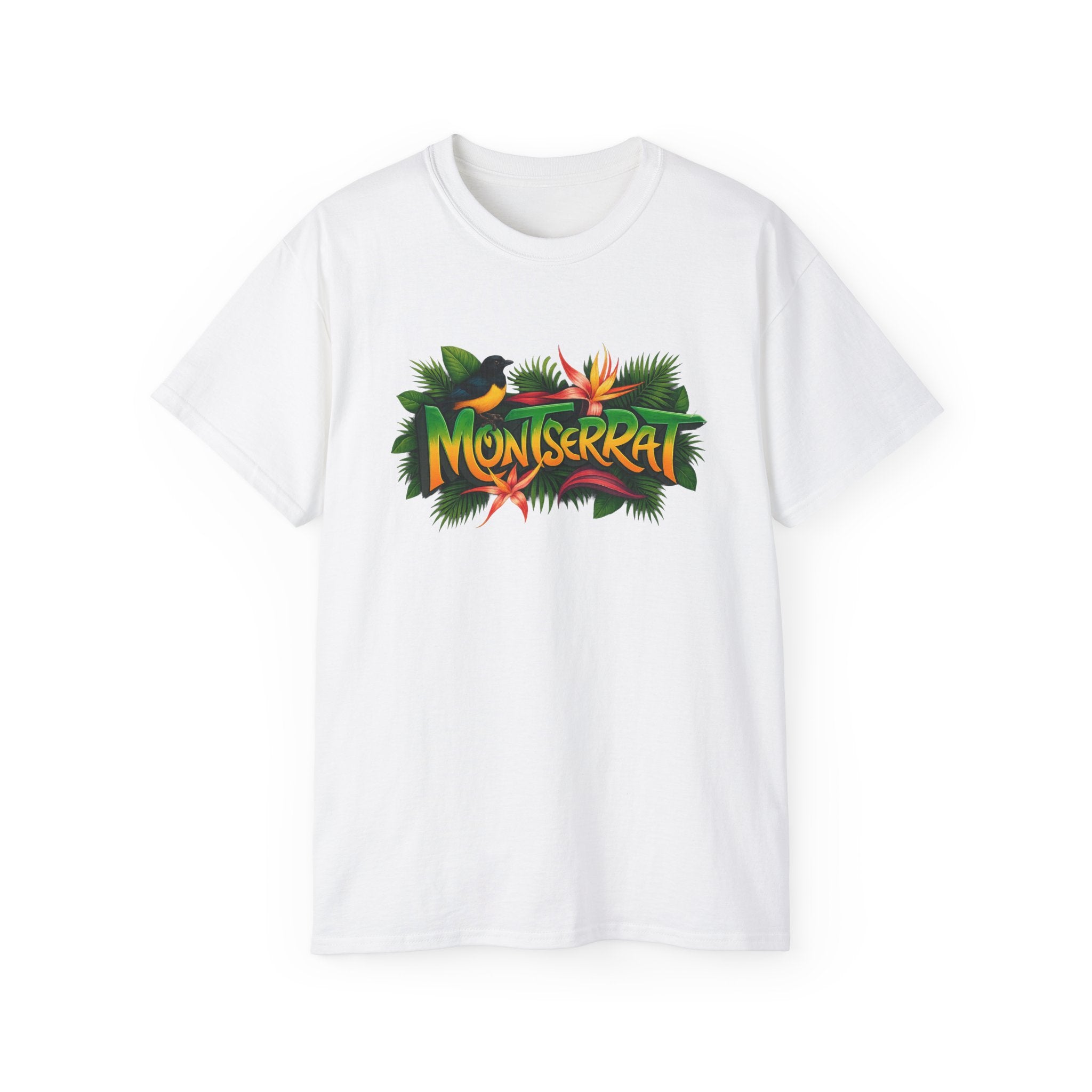 Montserrat Nature Splash Unisex Tee, Montserrat Wildlife T-Shirt, Jungle Vibes Cotton Shirt, Tropical Paradise Top, Eco-Friendly Graphic Tee