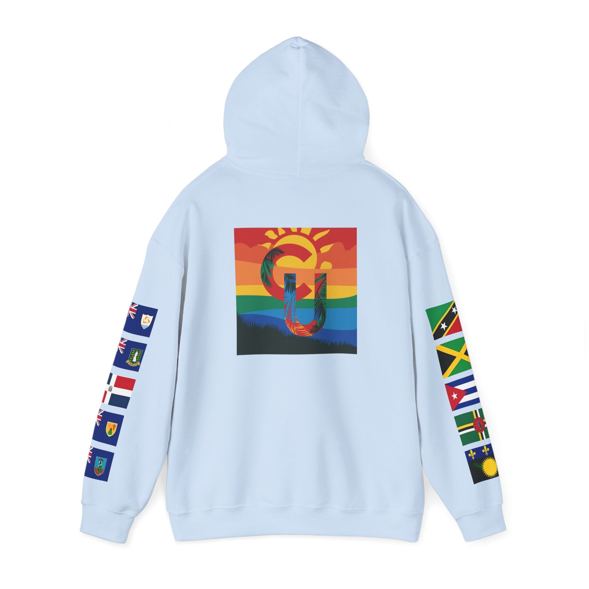 Caribbean University Three-Panel Hoodie, Design for Students from the Caribbean or Caribbean Ancestry, Gift, Caribbean Pride, Warm Apparel