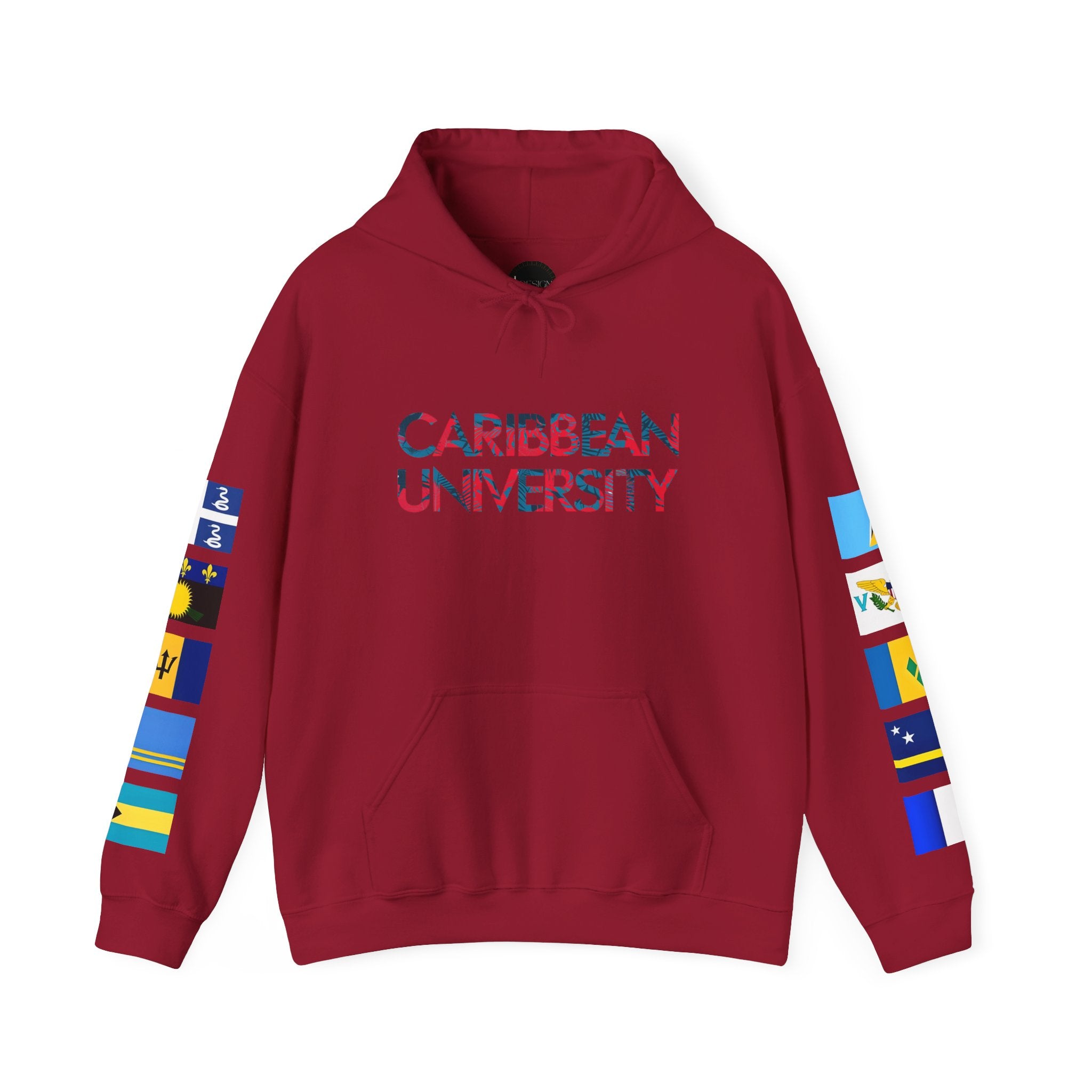 Caribbean University Three-Panel Hoodie, Design for Students from the Caribbean or Caribbean Ancestry, Gift, Caribbean Pride, Warm Apparel