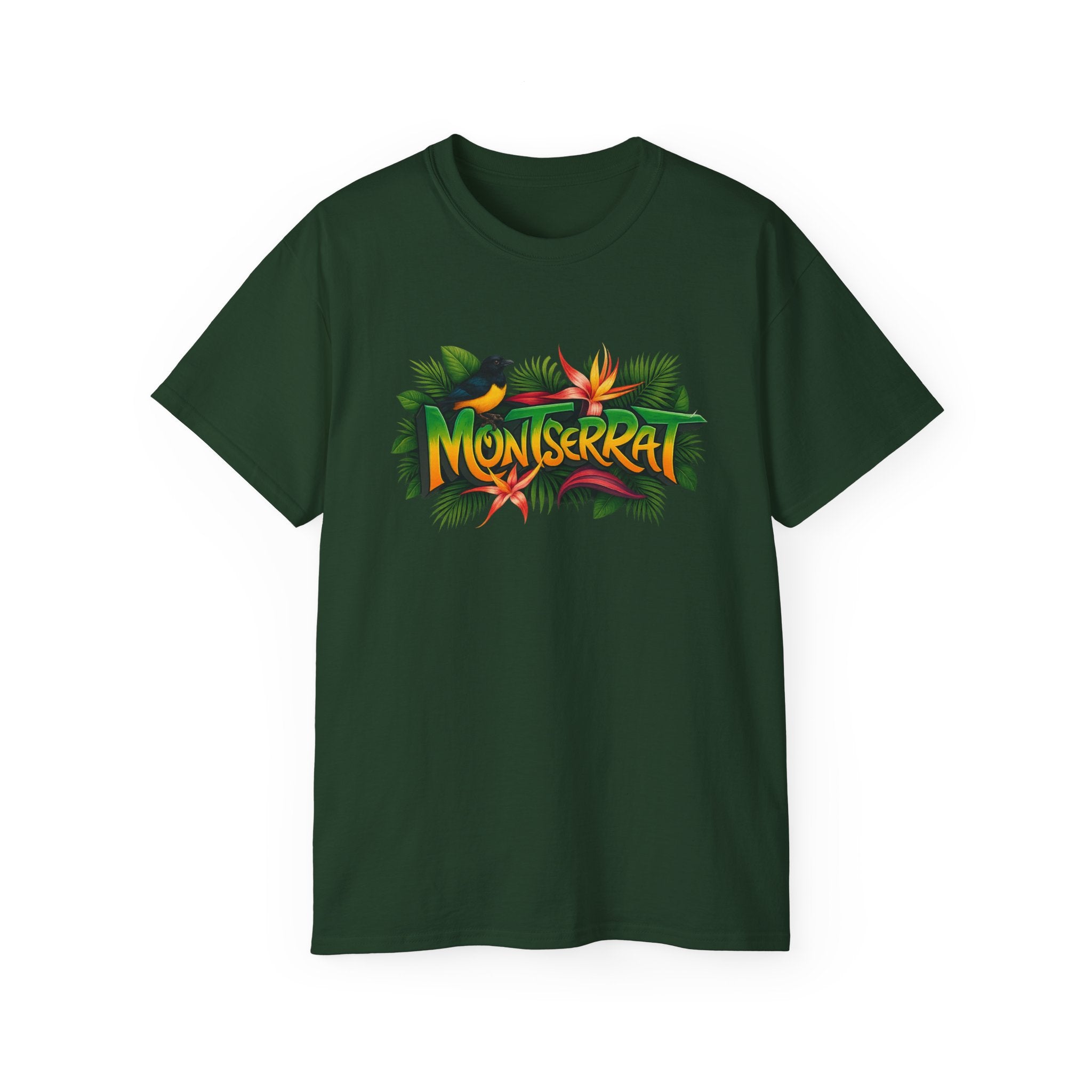 Montserrat Nature Splash Unisex Tee, Montserrat Wildlife T-Shirt, Jungle Vibes Cotton Shirt, Tropical Paradise Top, Eco-Friendly Graphic Tee