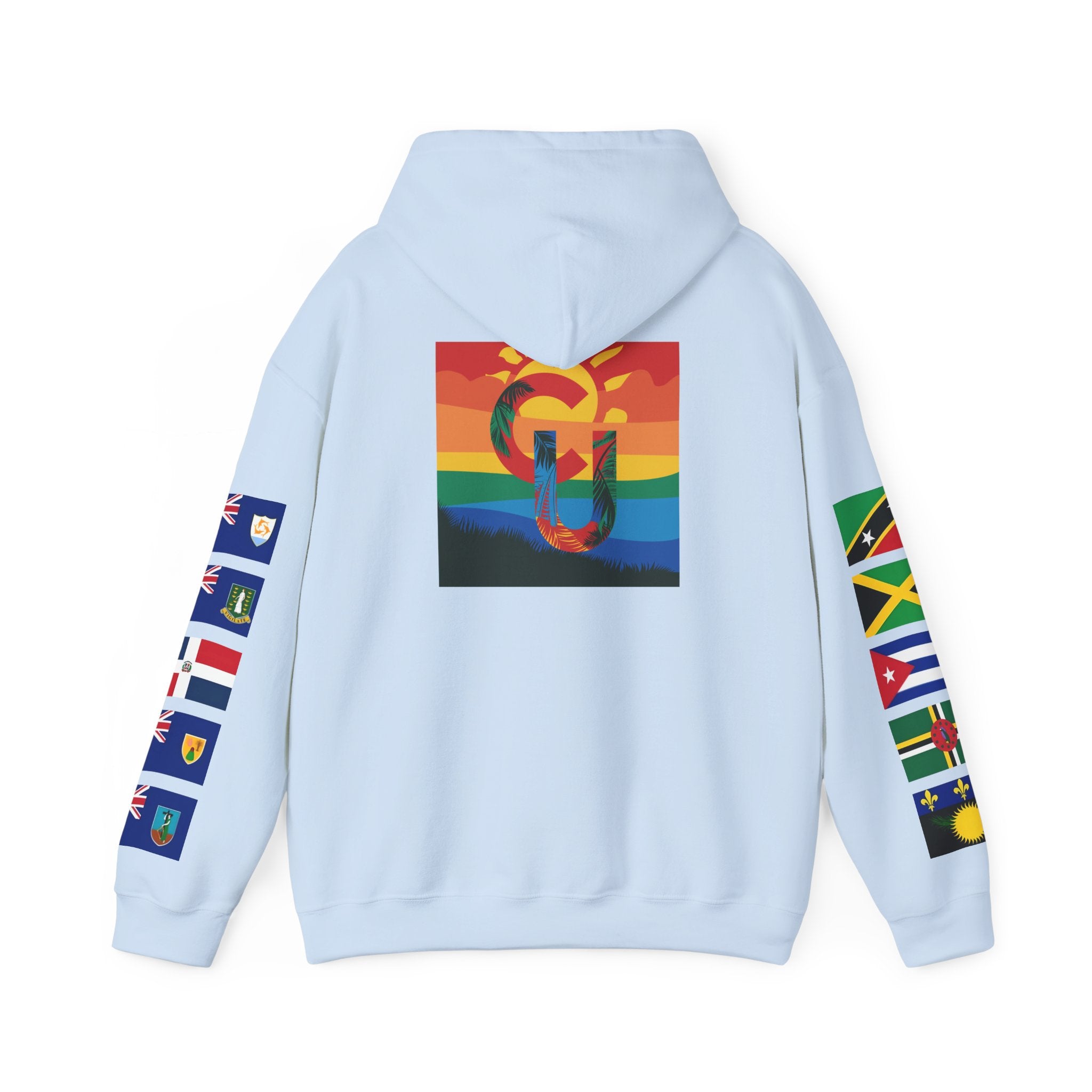 Caribbean University Three-Panel Hoodie, Design for Students from the Caribbean or Caribbean Ancestry, Gift, Caribbean Pride, Warm Apparel