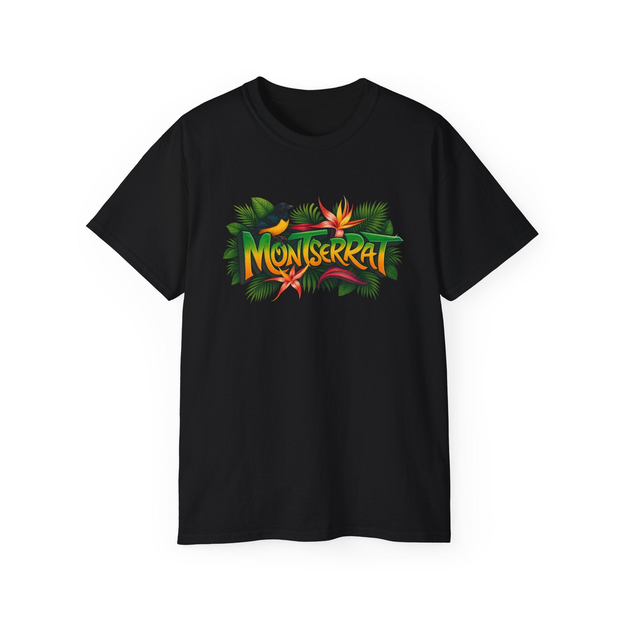 Montserrat Nature Splash Unisex Tee, Montserrat Wildlife T-Shirt, Jungle Vibes Cotton Shirt, Tropical Paradise Top, Eco-Friendly Graphic Tee
