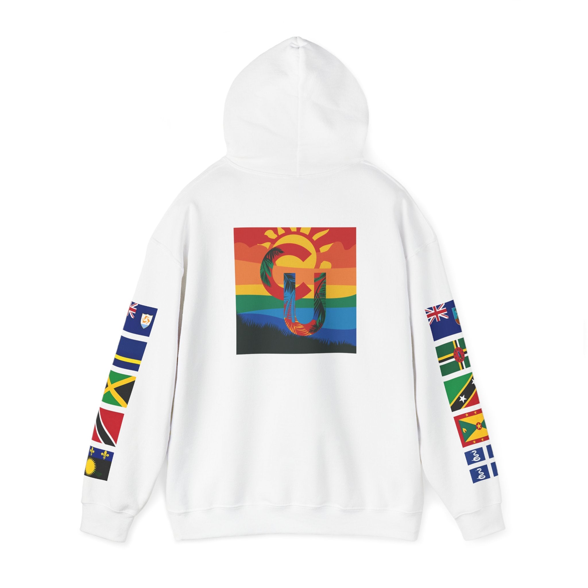 Caribbean University Three-Panel Hoodie, Design for Students from the Caribbean or Caribbean Ancestry, Gift, Caribbean Pride, Warm Apparel