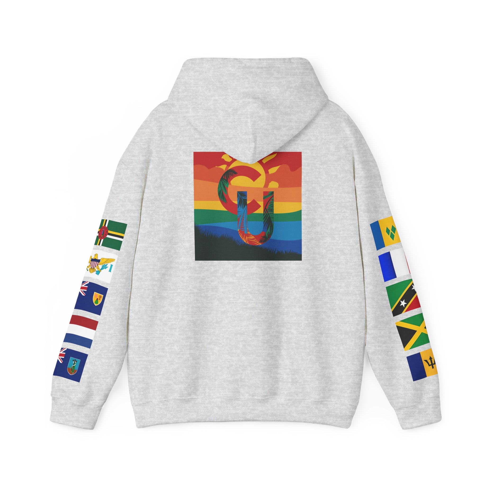 Caribbean University Three-Panel Hoodie, Design for Students from the Caribbean or Caribbean Ancestry, Gift, Caribbean Pride, Warm Apparel