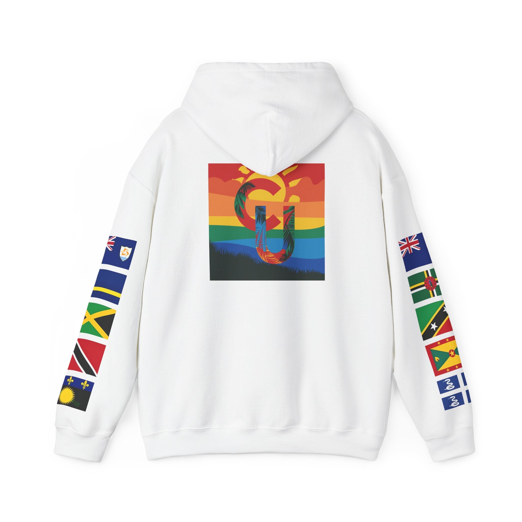 Caribbean University Three-Panel Hoodie, Design for Students from the Caribbean or Caribbean Ancestry, Gift, Caribbean Pride, Warm Apparel