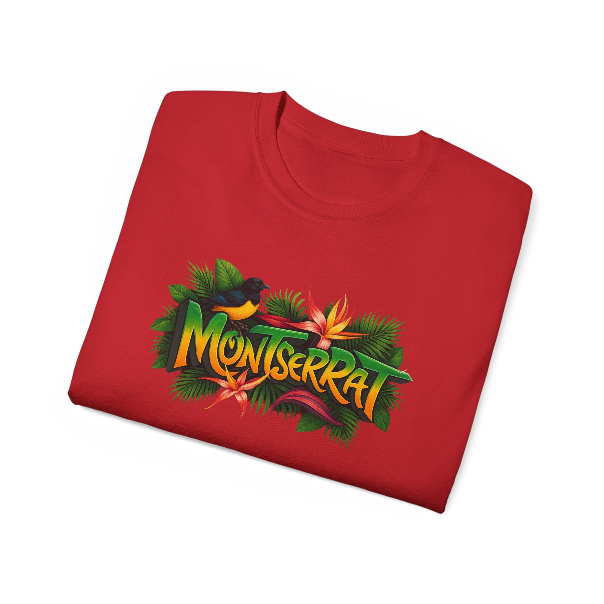 Montserrat Nature Splash Unisex Tee, Montserrat Wildlife T-Shirt, Jungle Vibes Cotton Shirt, Tropical Paradise Top, Eco-Friendly Graphic Tee
