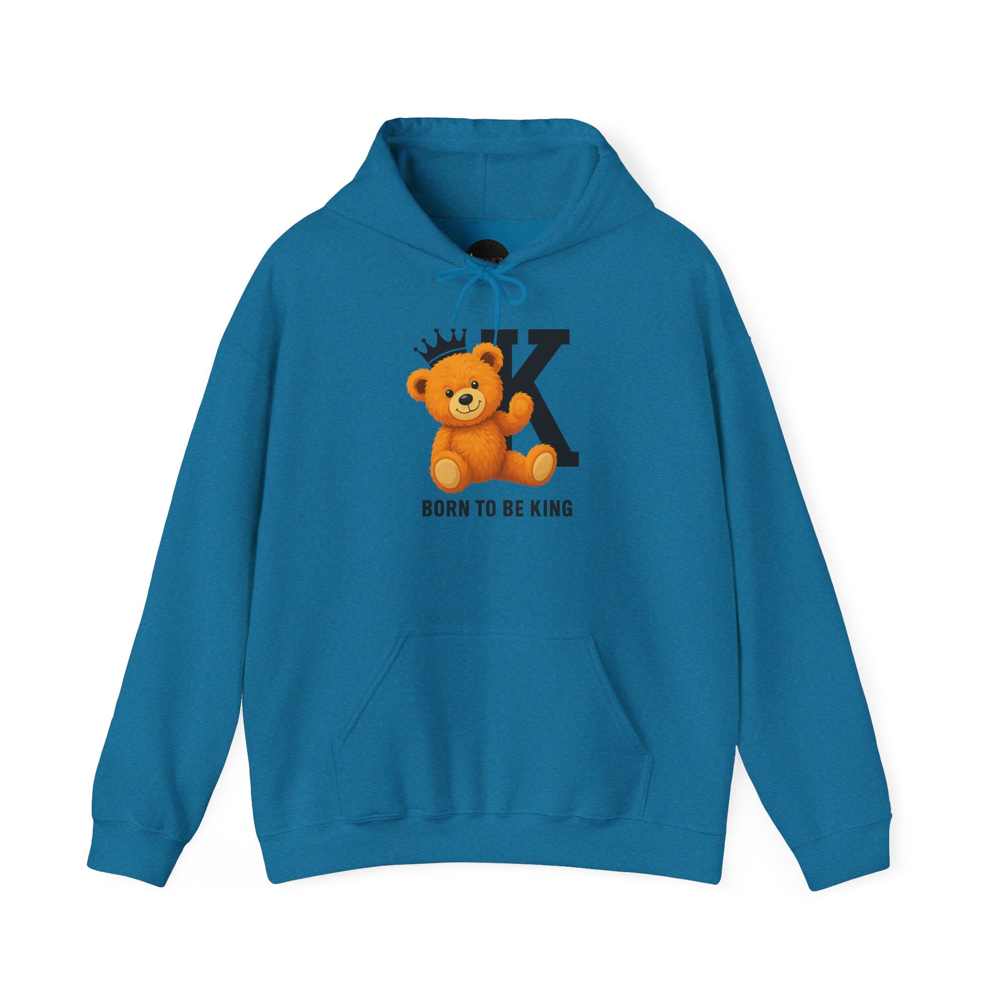 Born To Be King Hoodie, Bear Print Pullover, Bold Letter Animal Print Hoodie, Cute Bear Hoodie, Bear With Crown Print Pullover