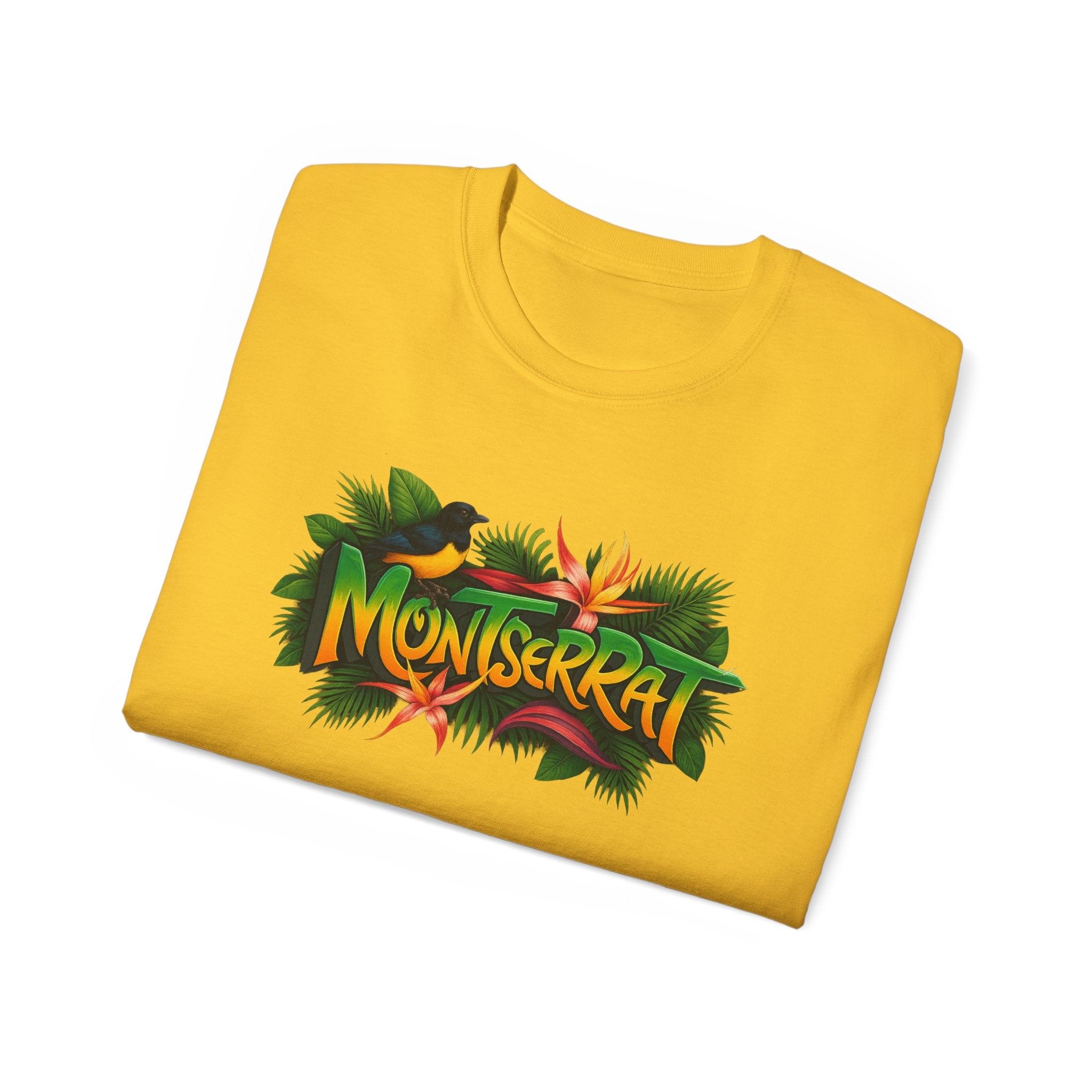 Montserrat Nature Splash Unisex Tee, Montserrat Wildlife T-Shirt, Jungle Vibes Cotton Shirt, Tropical Paradise Top, Eco-Friendly Graphic Tee