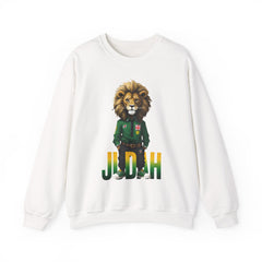 Montserrat - Strat Judah Lion Sweatshirt, Emerald Green Lion Print Pullover, Rastafarian Green Judah Lion Sweatshirt, Judah Design Pullover