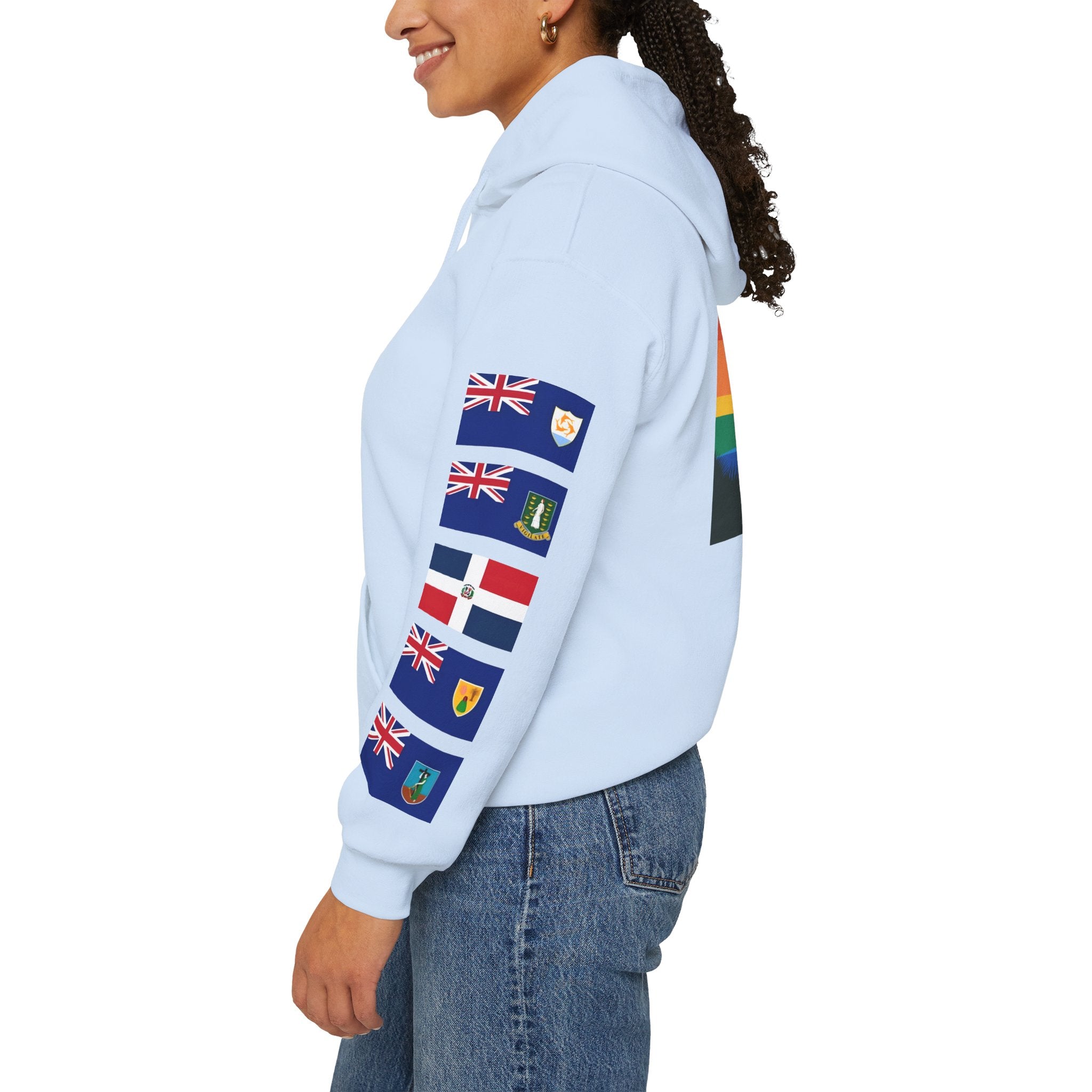 Caribbean University Three-Panel Hoodie, Design for Students from the Caribbean or Caribbean Ancestry, Gift, Caribbean Pride, Warm Apparel