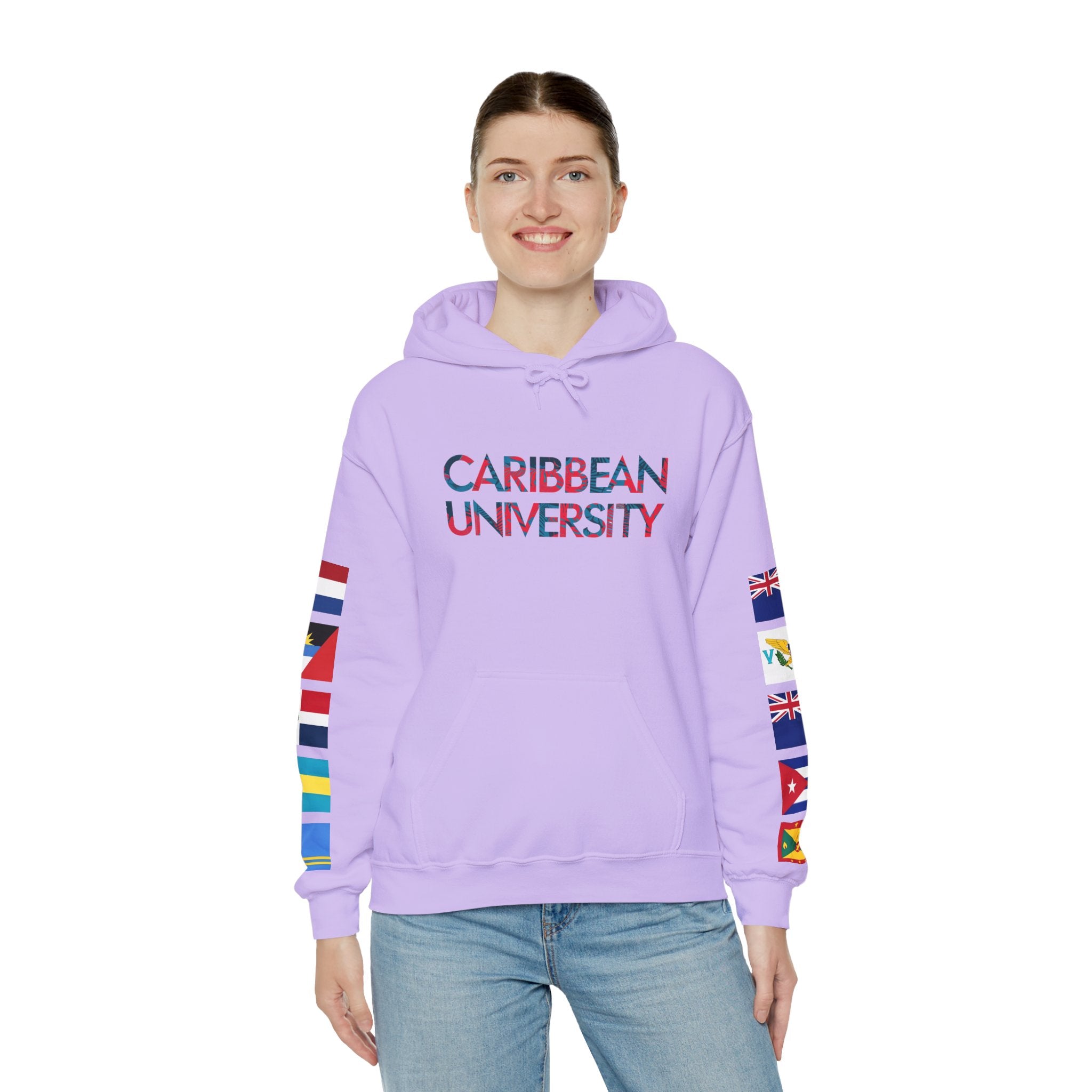 Caribbean University Three-Panel Hoodie, Design for Students from the Caribbean or Caribbean Ancestry, Gift, Caribbean Pride, Warm Apparel