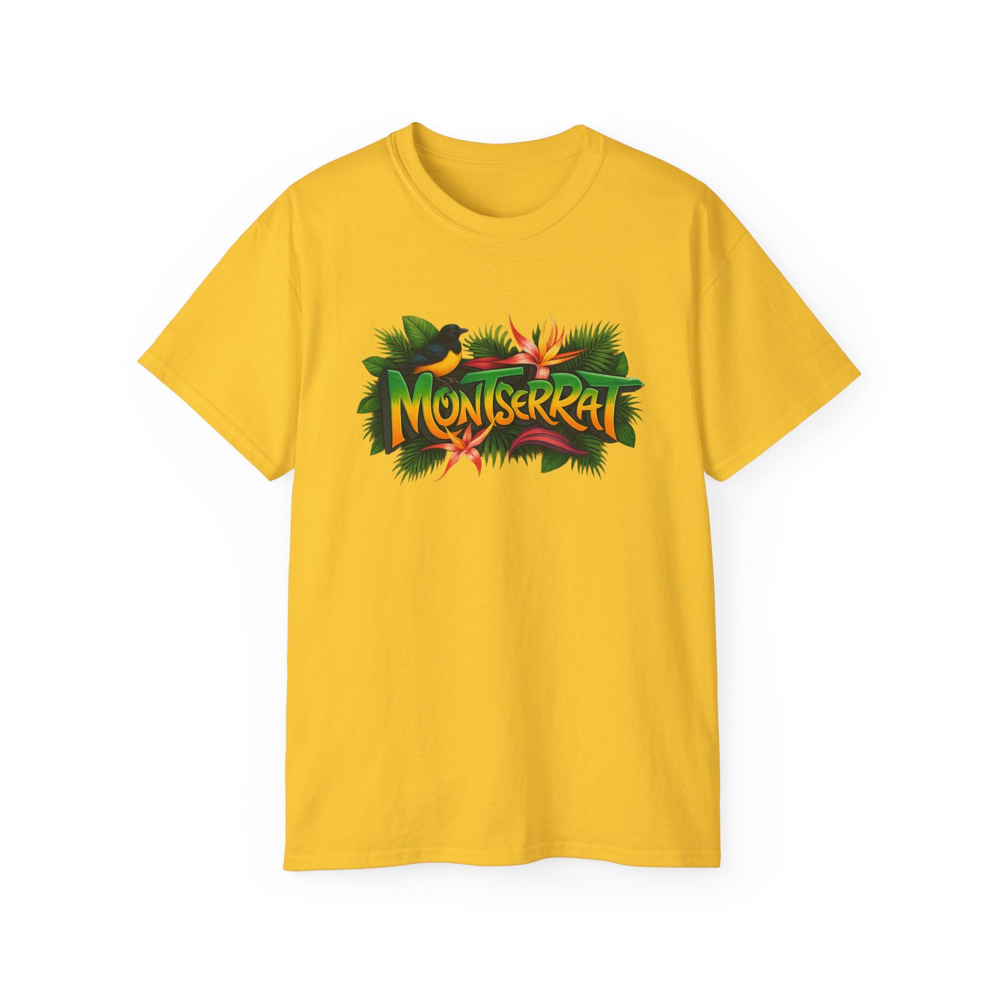 Montserrat Nature Splash Unisex Tee, Montserrat Wildlife T-Shirt, Jungle Vibes Cotton Shirt, Tropical Paradise Top, Eco-Friendly Graphic Tee