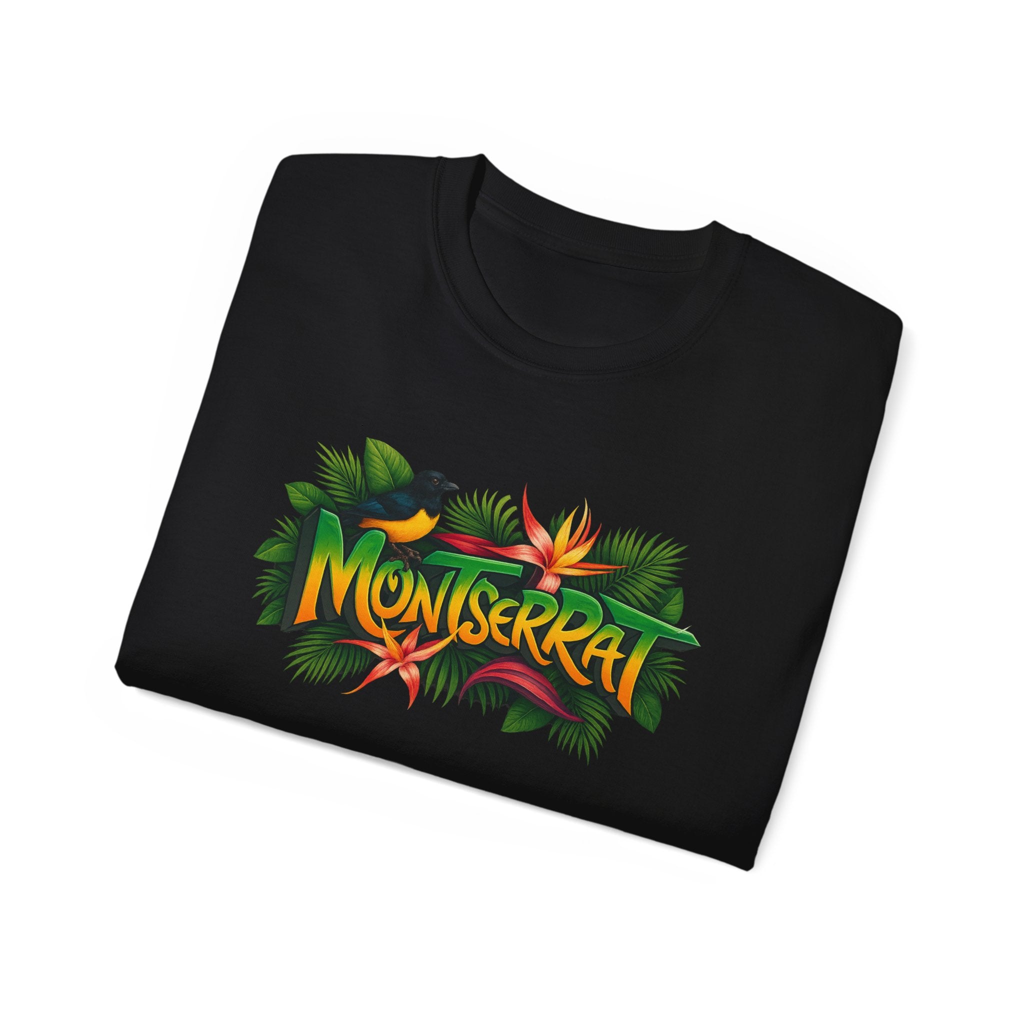 Montserrat Nature Splash Unisex Tee, Montserrat Wildlife T-Shirt, Jungle Vibes Cotton Shirt, Tropical Paradise Top, Eco-Friendly Graphic Tee