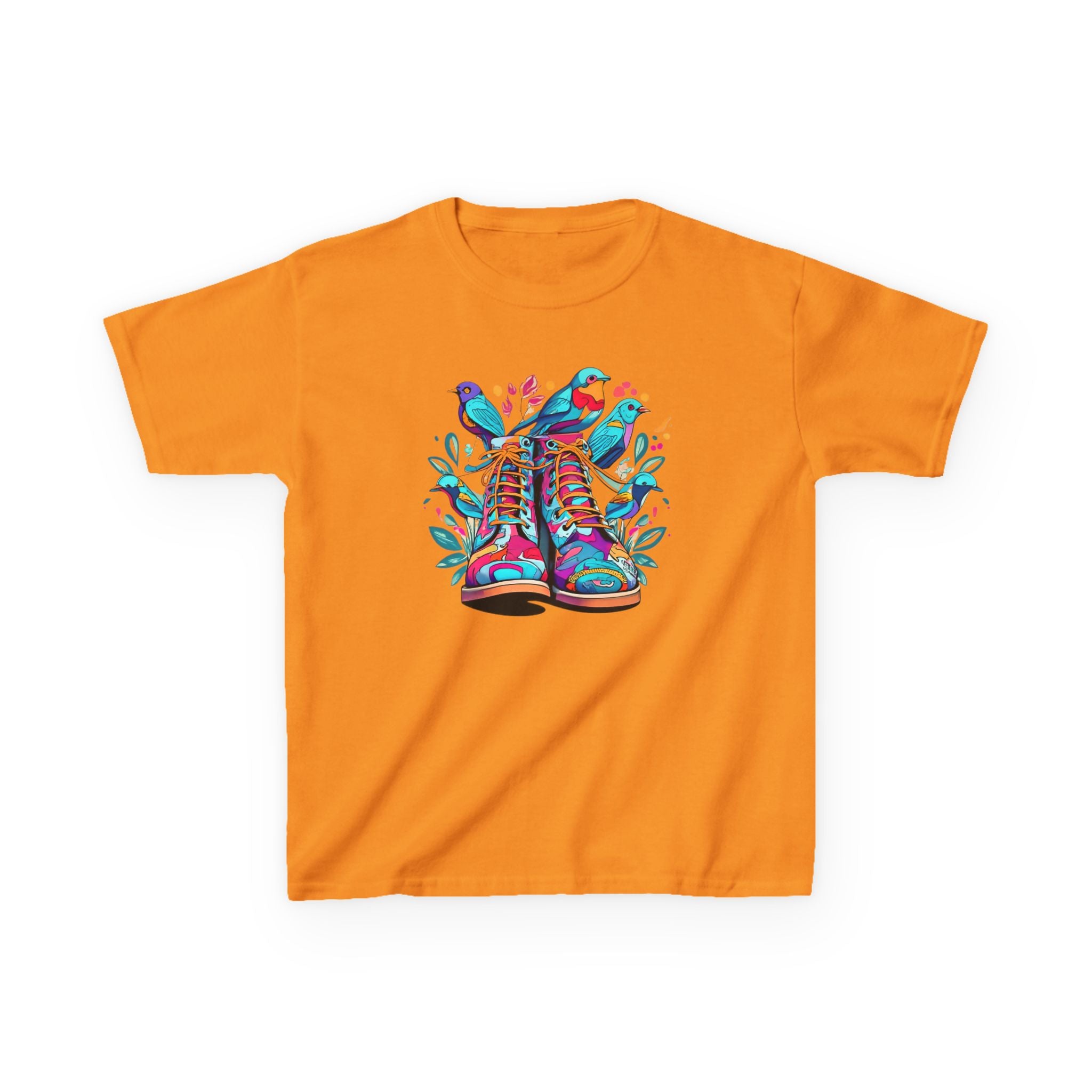 Boots Love Bird Organic Tee For Kids, Children's Clothing, Cute Bird Print Shirt, Nature Lover Gift, Organic Cotton Tee, Kids T-Shirt