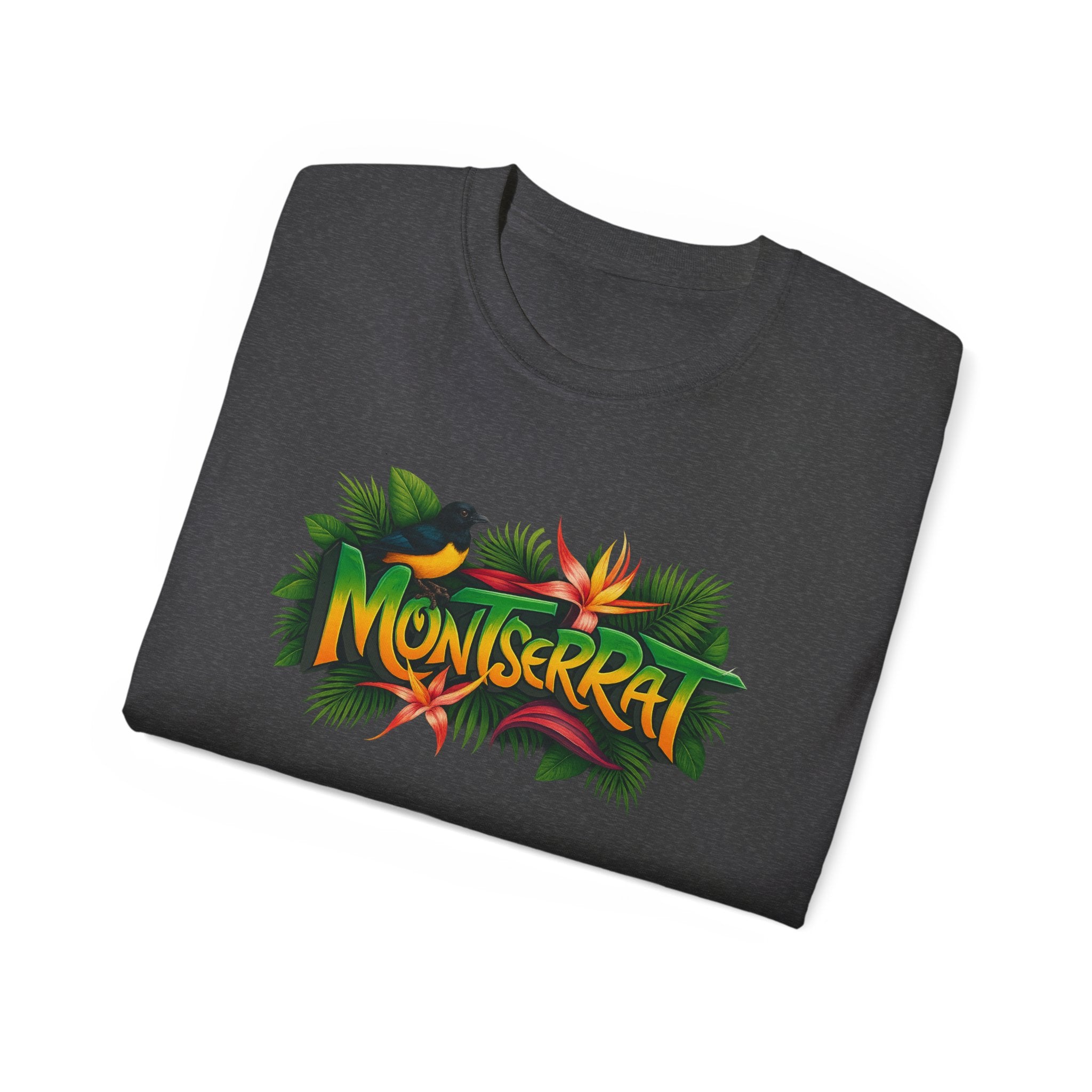 Montserrat Nature Splash Unisex Tee, Montserrat Wildlife T-Shirt, Jungle Vibes Cotton Shirt, Tropical Paradise Top, Eco-Friendly Graphic Tee