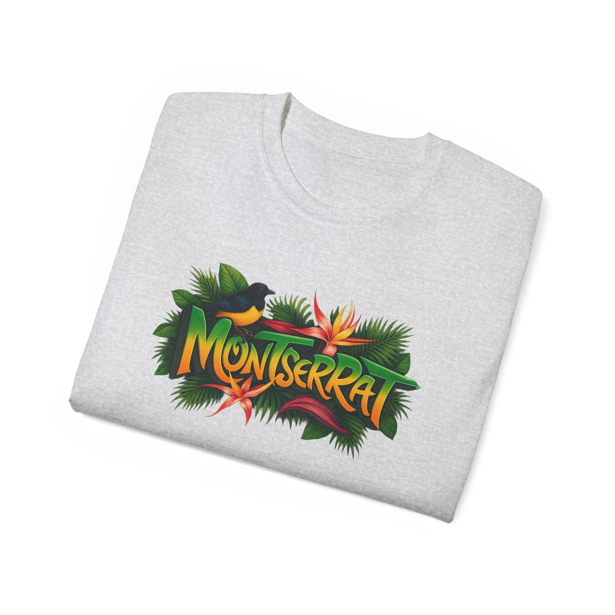 Montserrat Nature Splash Unisex Tee, Montserrat Wildlife T-Shirt, Jungle Vibes Cotton Shirt, Tropical Paradise Top, Eco-Friendly Graphic Tee