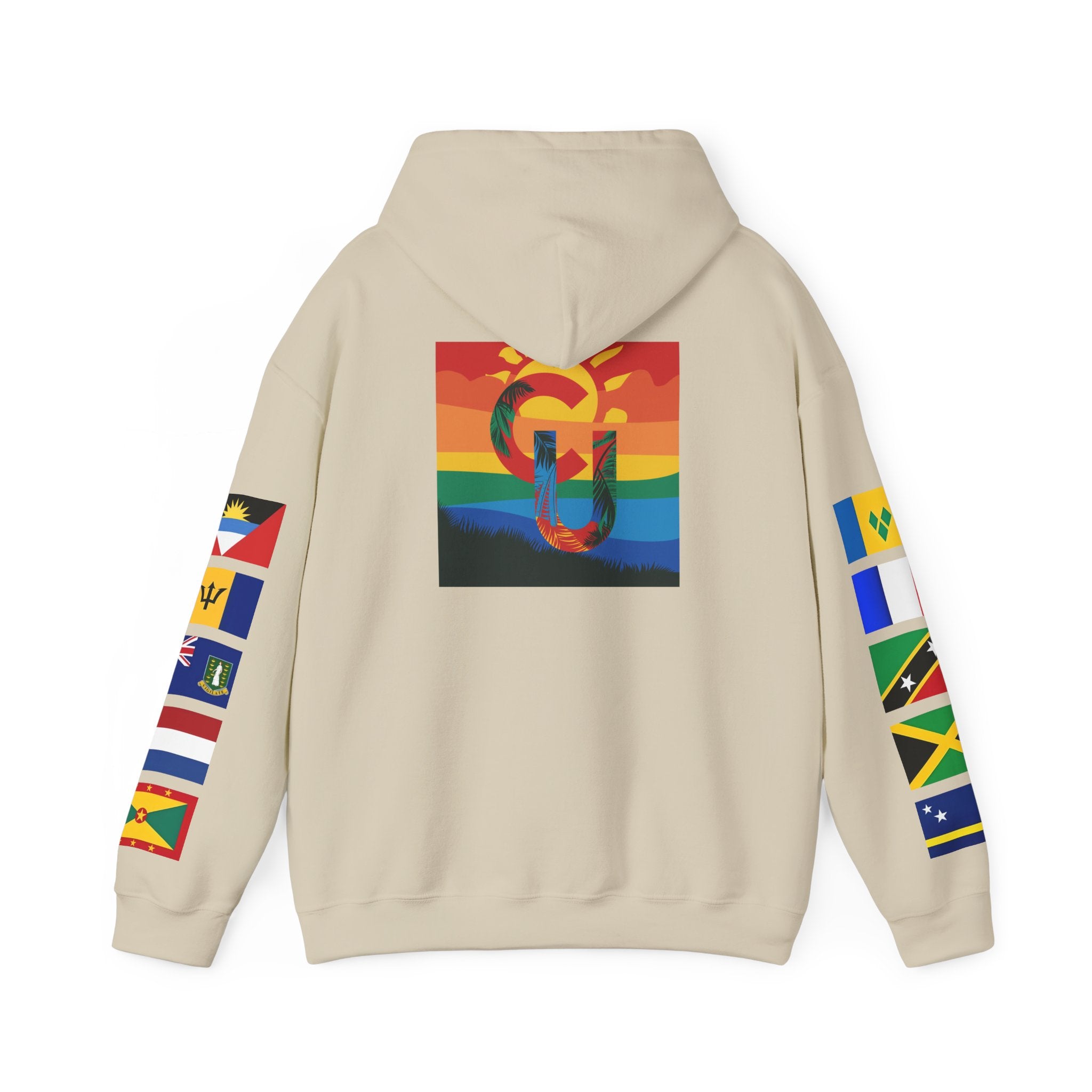 Caribbean University Three-Panel Hoodie, Design for Students from the Caribbean or Caribbean Ancestry, Gift, Caribbean Pride, Warm Apparel