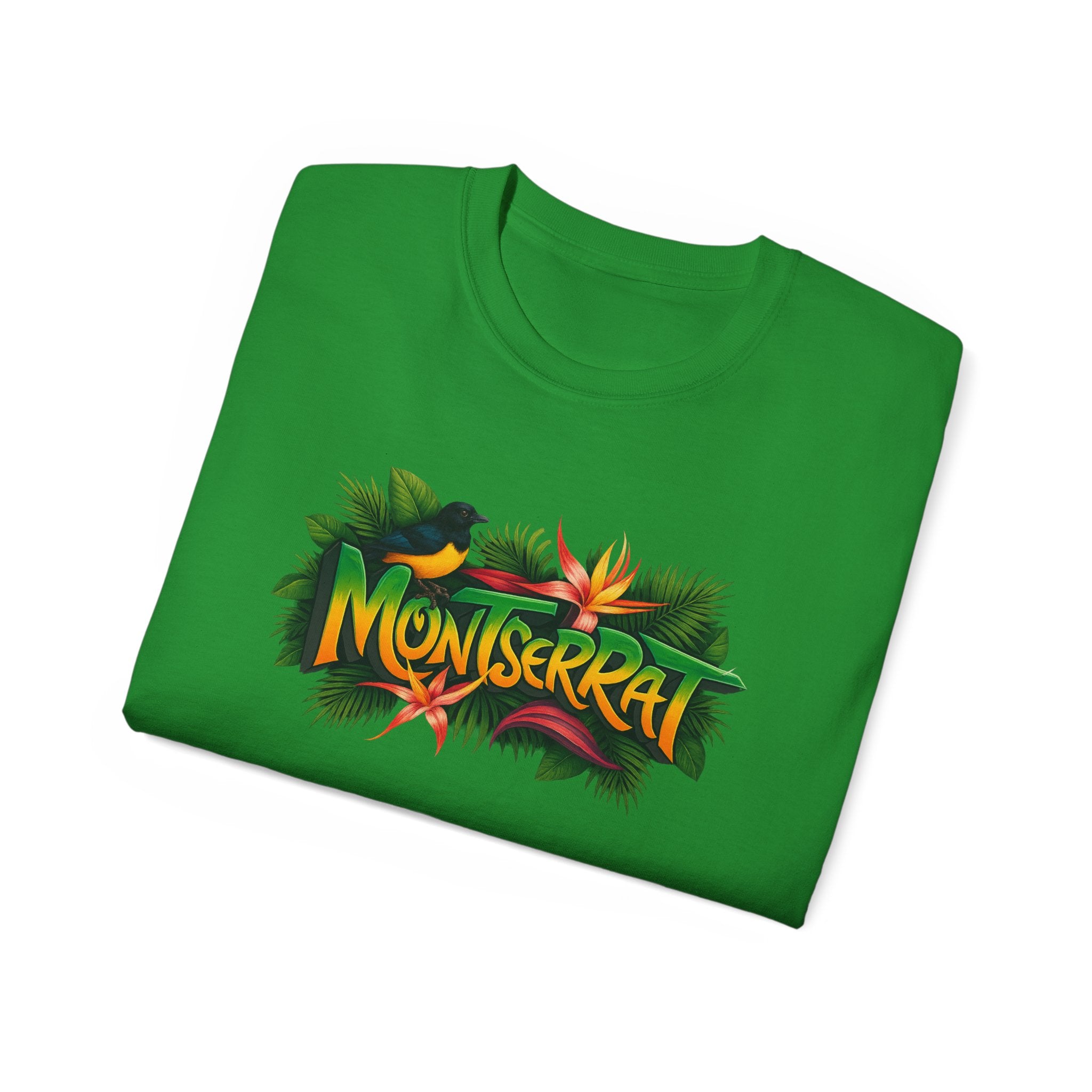 Montserrat Nature Splash Unisex Tee, Montserrat Wildlife T-Shirt, Jungle Vibes Cotton Shirt, Tropical Paradise Top, Eco-Friendly Graphic Tee