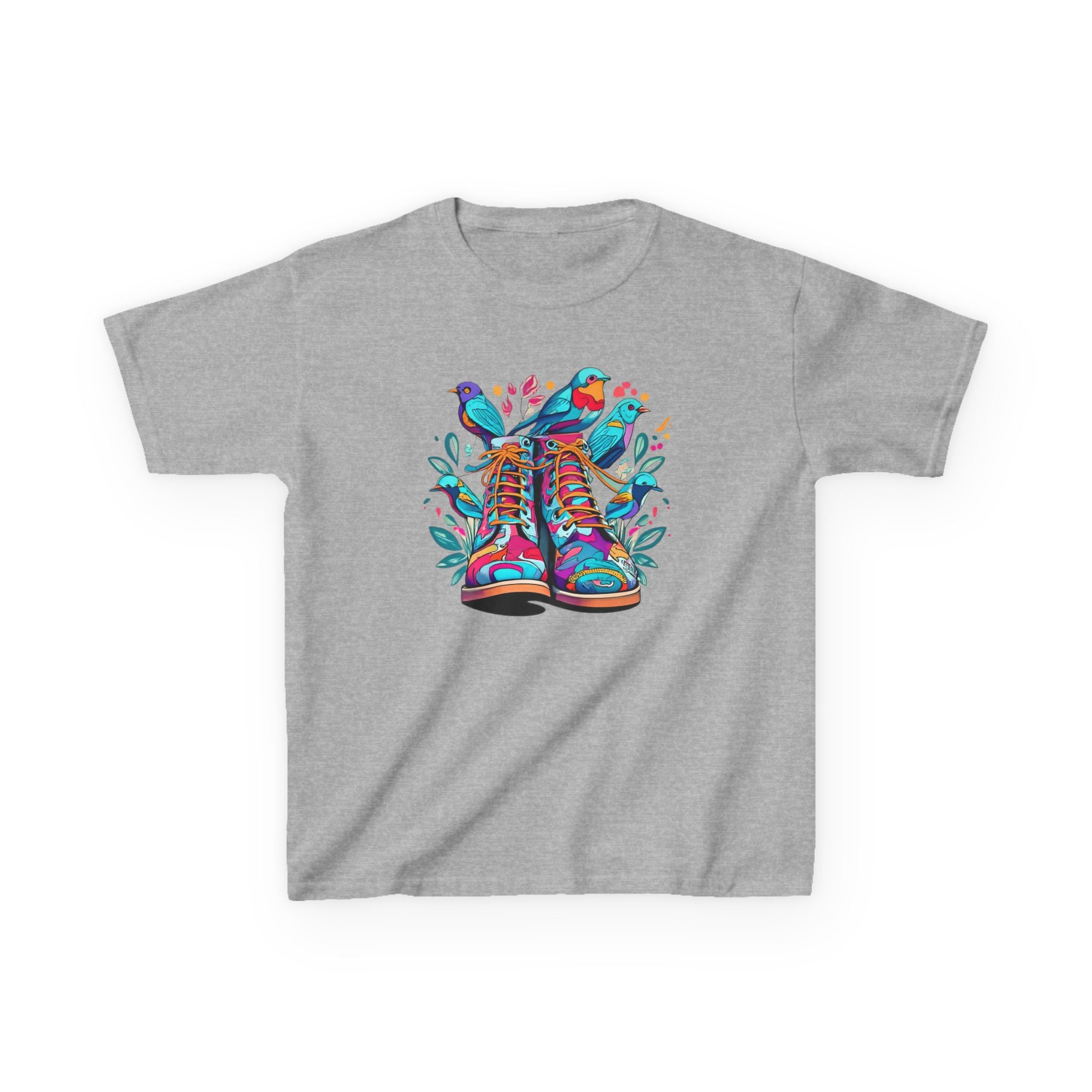 Boots Love Bird Organic Tee For Kids, Children's Clothing, Cute Bird Print Shirt, Nature Lover Gift, Organic Cotton Tee, Kids T-Shirt