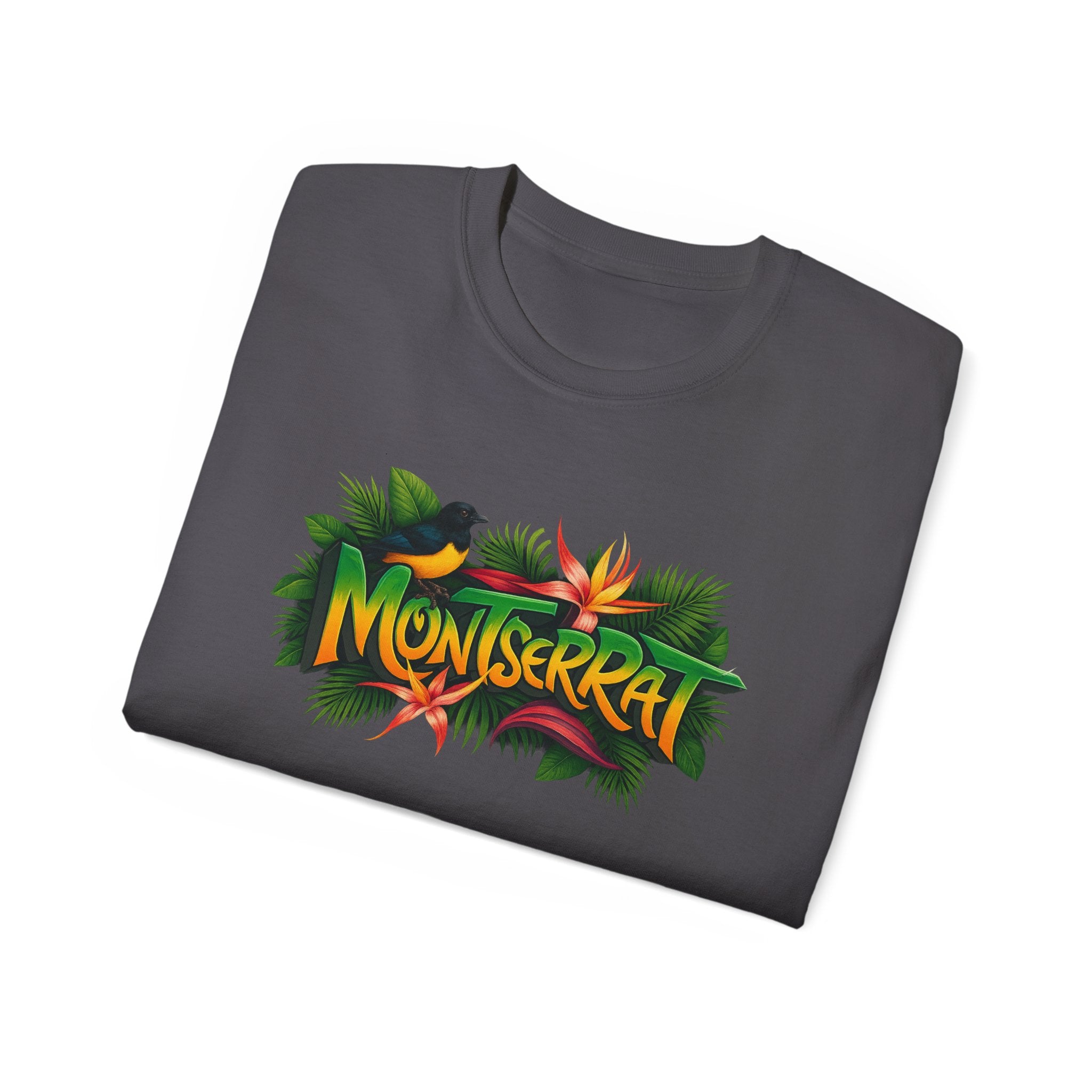 Montserrat Nature Splash Unisex Tee, Montserrat Wildlife T-Shirt, Jungle Vibes Cotton Shirt, Tropical Paradise Top, Eco-Friendly Graphic Tee