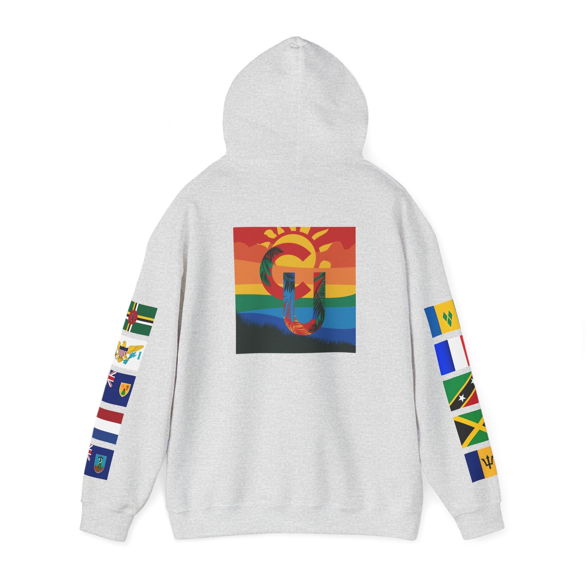 Caribbean University Three-Panel Hoodie, Design for Students from the Caribbean or Caribbean Ancestry, Gift, Caribbean Pride, Warm Apparel