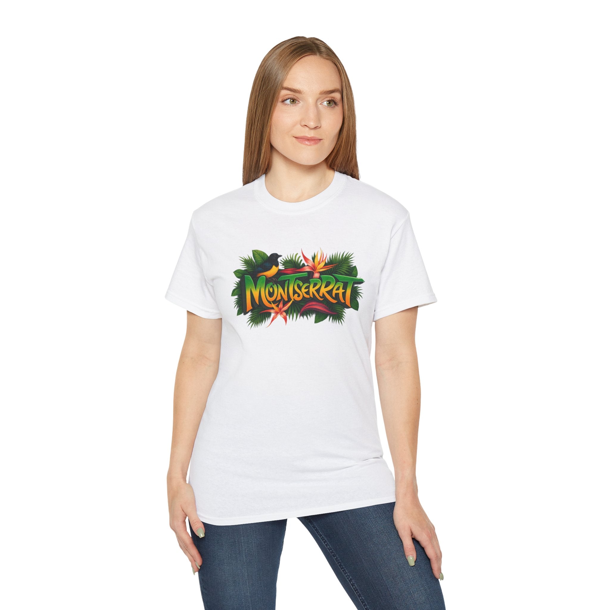 Montserrat Nature Splash Unisex Tee, Montserrat Wildlife T-Shirt, Jungle Vibes Cotton Shirt, Tropical Paradise Top, Eco-Friendly Graphic Tee