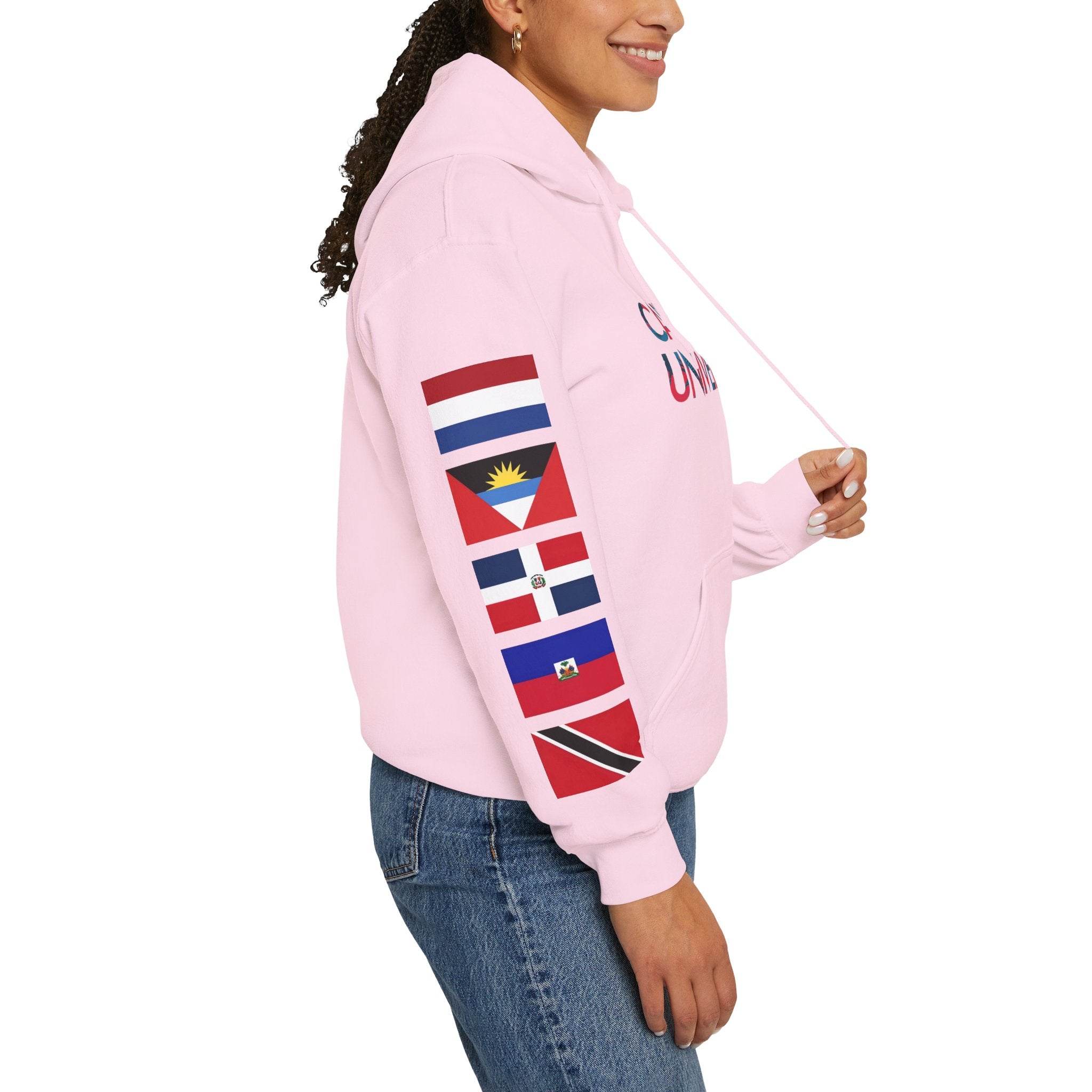 Caribbean University Three-Panel Hoodie, Design for Students from the Caribbean or Caribbean Ancestry, Gift, Caribbean Pride, Warm Apparel