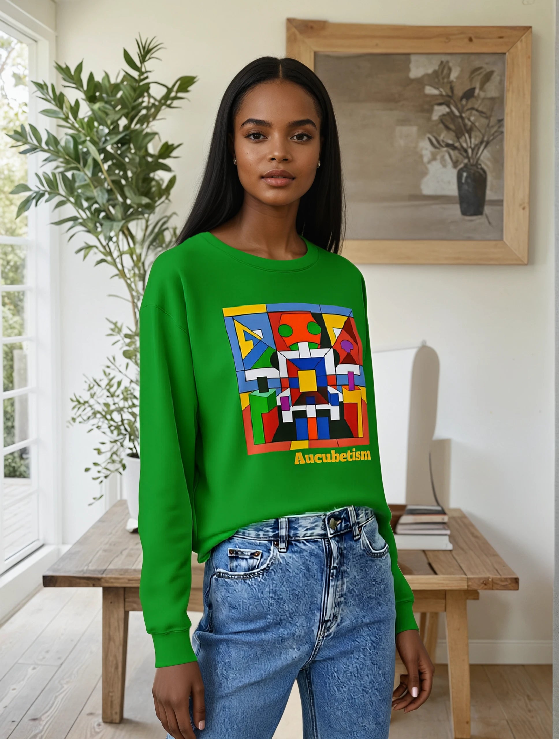 Aucubetism One The Art of Autism Crewneck Sweatshirt - Unique Sweatshirt, Autism Awareness, Support Autistic Artists, Graphic Sweater